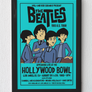 The Beatles Cartoon Concert Tour Poster Art Print Hollywood Bowl Los Angeles 1965