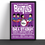 The Beatles Cartoon Concert Tour Poster Art Print Shea Stadium New York 1965