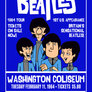The Beatles Cartoon Concert Tour Poster Art Print Star Club Washington D.C. 1964