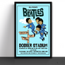 The Beatles Cartoon Concert Tour Poster Art Print Dodger Stadium Los Angeles 1966